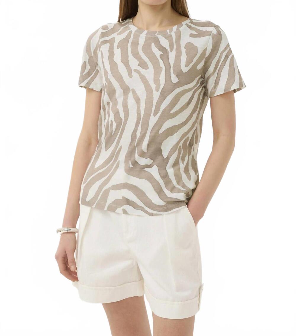 NEW INWEAR alma print t shirt in neutral zebrah